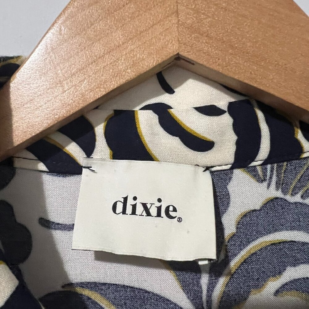 Dixie Shirt Dress Blue Paisley Size Small Women's Maxi Long Modest Button Front - Picture 3 of 8